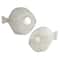 Set of 2 White Ceramic Coastal Fish Sculpture, 13", 9"